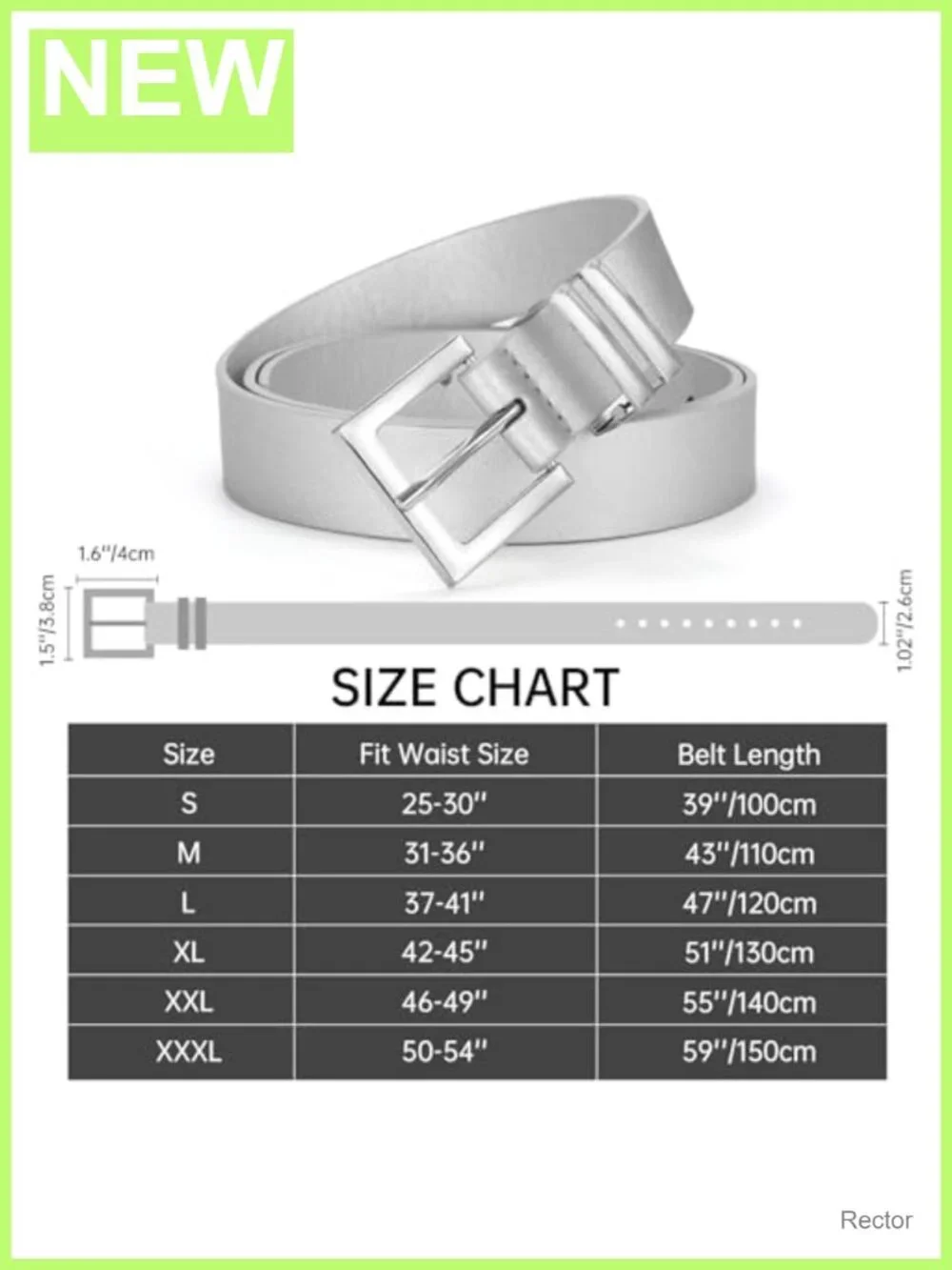 PU Leather Belt for Women Square Buckle Fashion Waist Belt